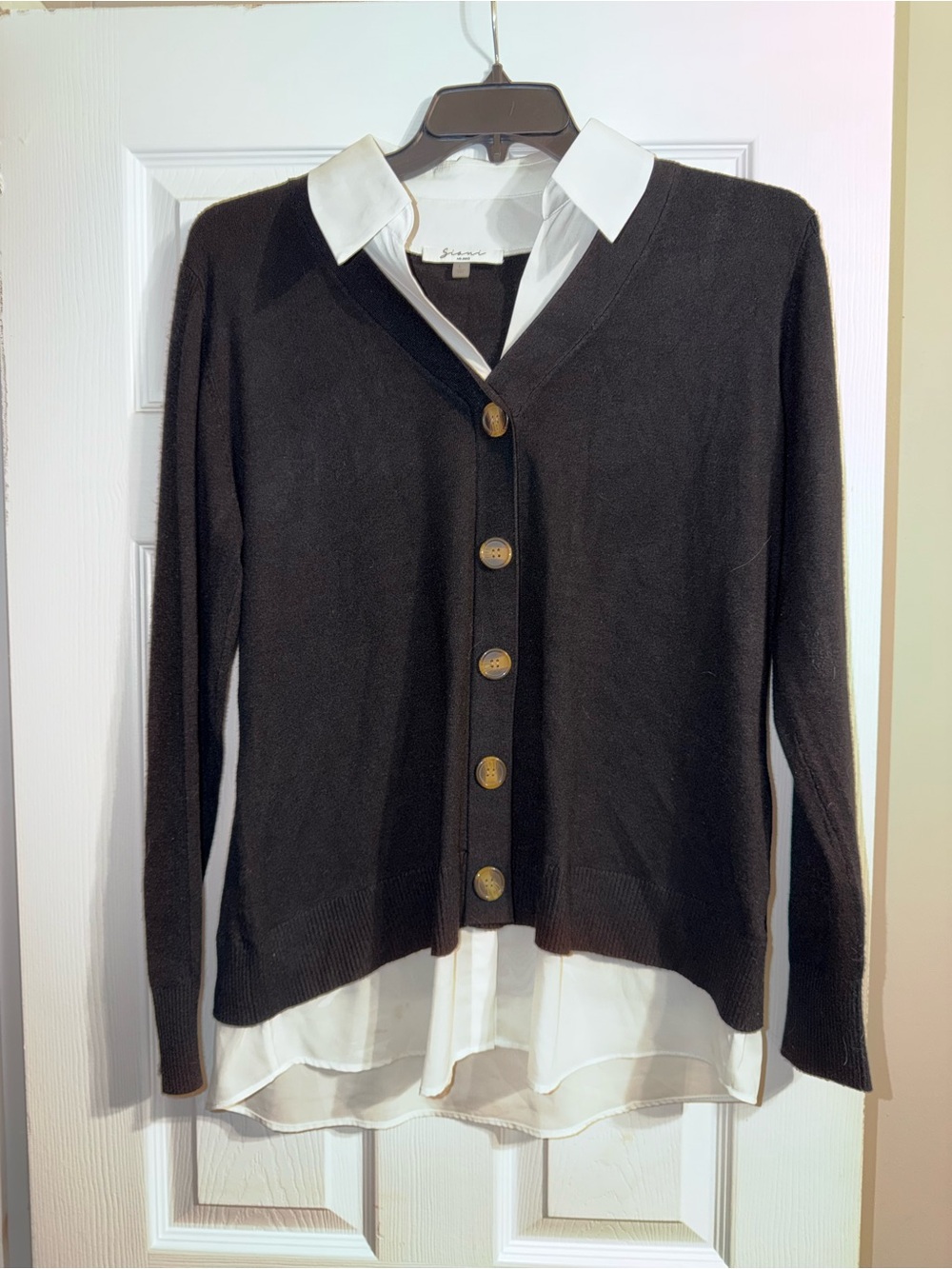 Siani Milano Layered Cardigan Sweater Top L Y2K Coquette Academic